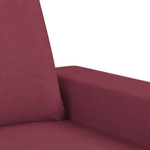 2-dijelni set sofa crvena boja vina od tkanine - boja crnog vina s jastučićima Cijena
