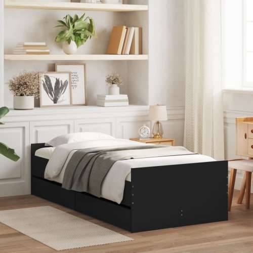 Okvir kreveta s ladicama crni 90 x 200 cm - Crna 90 x 200 cm Cijena