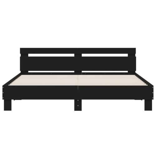 Okvir kreveta s uzglavljem i LED svjetlima crni 200 x 200 cm - Crna 200 x 200 cm Cijena