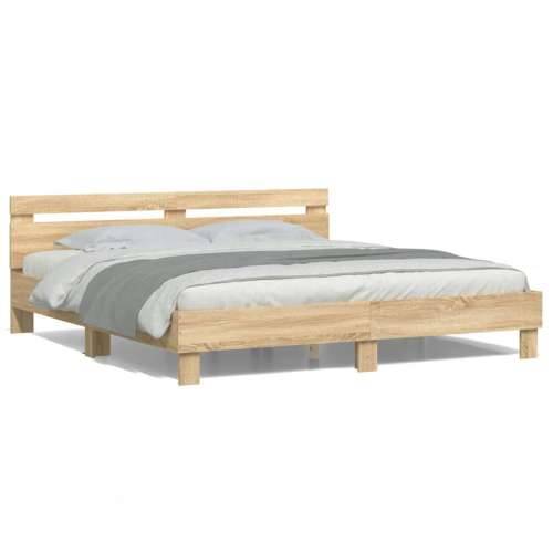 Okvir za krevet s uzglavljem i LED boja hrasta sonome 180x200cm - sonoma hrast 180 x 200 cm Cijena