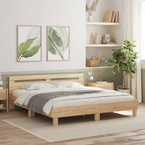 Okvir za krevet s uzglavljem i LED boja hrasta sonome 180x200cm - sonoma hrast 180 x 200 cm Cijena