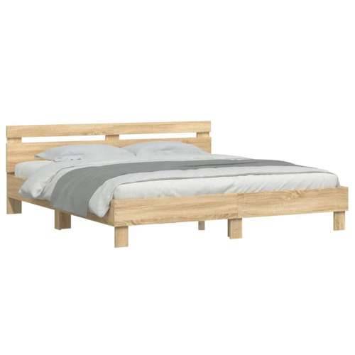 Okvir za krevet s uzglavljem i LED boja hrasta sonome 180x200cm - sonoma hrast 180 x 200 cm Cijena
