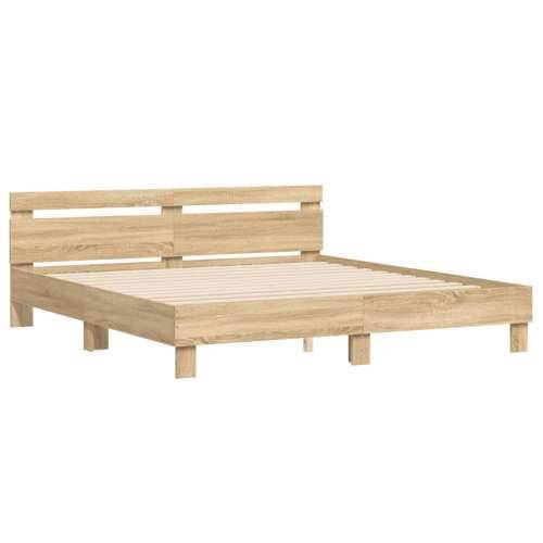 Okvir za krevet s uzglavljem i LED boja hrasta sonome 180x200cm - sonoma hrast 180 x 200 cm Cijena