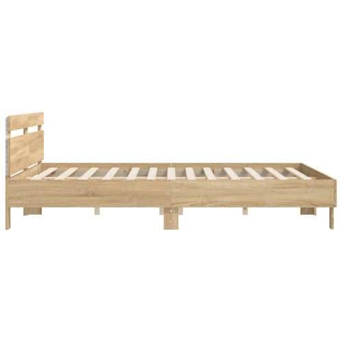 Okvir za krevet s uzglavljem i LED boja hrasta sonome 180x200cm - sonoma hrast 180 x 200 cm Cijena