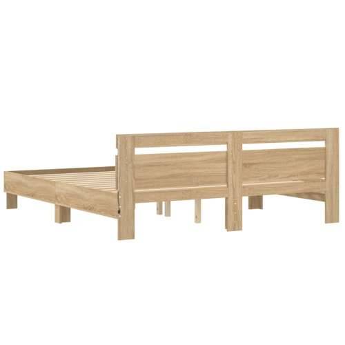 Okvir za krevet s uzglavljem i LED boja hrasta sonome 180x200cm - sonoma hrast 180 x 200 cm Cijena