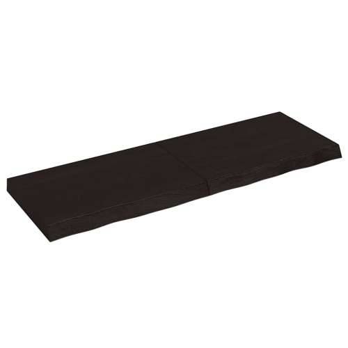 Zidna polica tamnosmeđa 120x40x(2-6) cm od obrađene hrastovine - Tamno smeđa 120 x 40 x 6 cm 1 Cijena