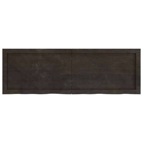 Zidna polica tamnosmeđa 120x40x(2-6) cm od obrađene hrastovine - Tamno smeđa 120 x 40 x 6 cm 1 Cijena