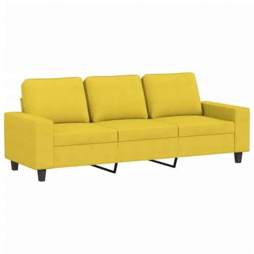 Trosjed s tabureom svjetložuti 180 cm od tkanine - Svjetložuta Cijena