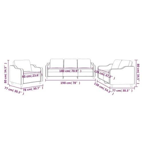 3-dijelni set sofa s jastucima crni od tkanine - Crna s jastučićima Cijena
