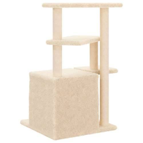 Penjalica za mačke - Kuća za mačke - Grebalica sa stupovima za grebanje krem 83,5 cm - Krema Cijena