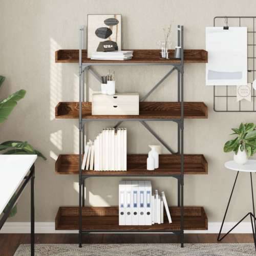 Regal za knjige s 4 razine boja hrasta 100x33x145,5 cm drveni - Smeđi hrast 1 145.5 cm Cijena