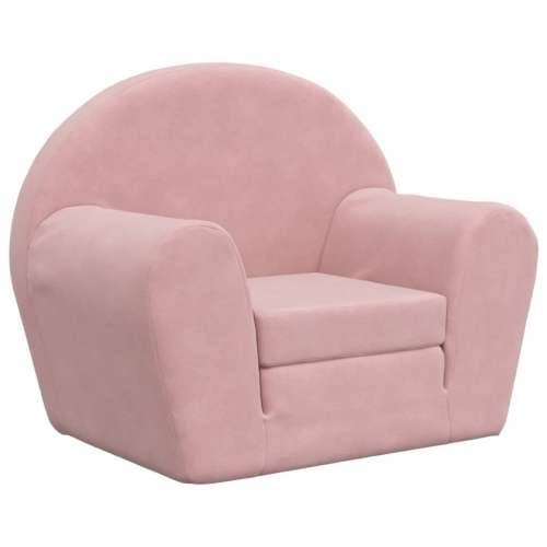 Dječji kauč na razvlačenje ružičasti mekani plišani - Ružičasta Sofa Cijena