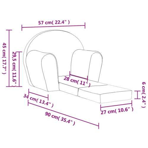 Dječji kauč na razvlačenje ružičasti mekani plišani - Ružičasta Sofa Cijena