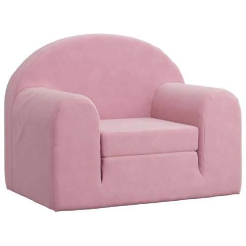 Dječji kauč na razvlačenje ružičasti mekani plišani - Ružičasta Sofa Cijena