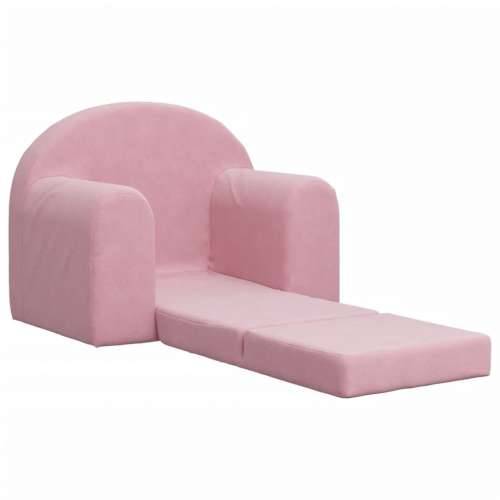 Dječji kauč na razvlačenje ružičasti mekani plišani - Ružičasta Sofa Cijena