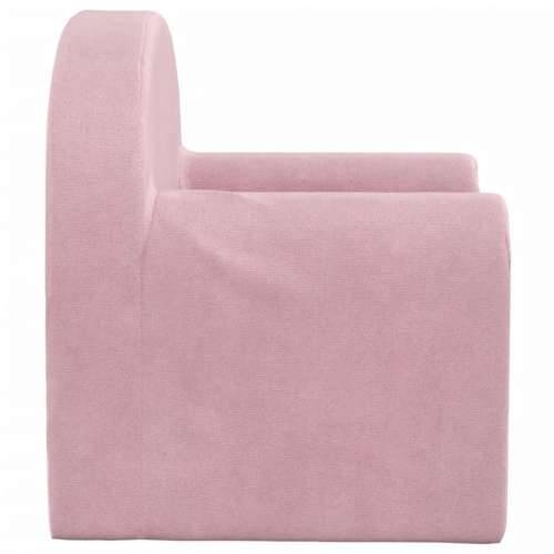 Dječji kauč na razvlačenje ružičasti mekani plišani - Ružičasta Sofa Cijena