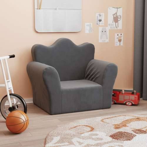 Dječja sofa antracit od mekanog pliša - Antracit Stolica Cijena