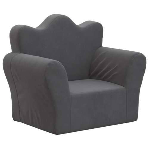 Dječja sofa antracit od mekanog pliša - Antracit Stolica Cijena