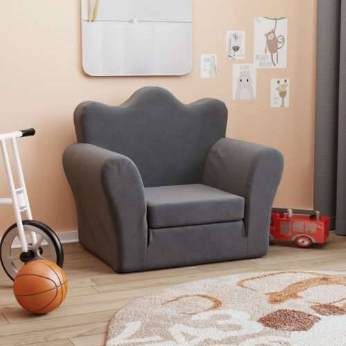 Dječji kauč na razvlačenje antracit mekani plišani - Antracit Sofa Cijena