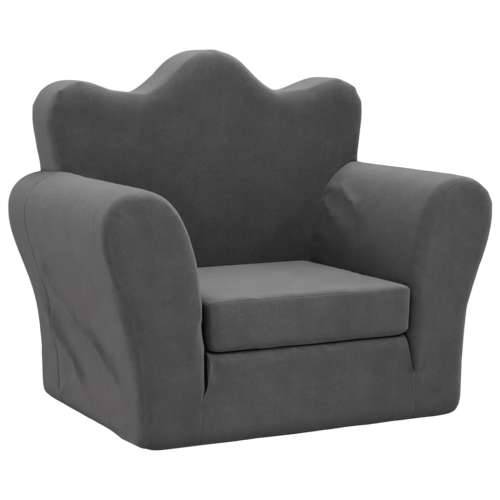 Dječji kauč na razvlačenje antracit mekani plišani - Antracit Sofa Cijena