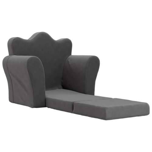 Dječji kauč na razvlačenje antracit mekani plišani - Antracit Sofa Cijena