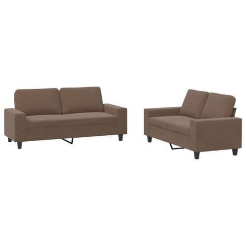 2-dijelni set sofa smeđi od tkanine - Smeđa s jastučićima Cijena