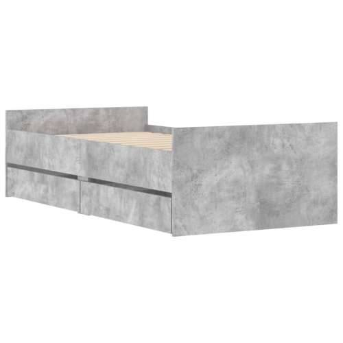 Okvir kreveta s ladicama siva boja betona 90x200 cm - Beton siva 90 x 200 cm Cijena