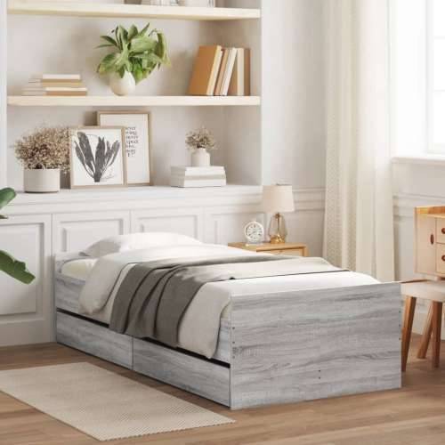 Okvir kreveta s ladicama siva boja hrasta 90x200 cm - Sivi hrast sonoma 90 x 200 cm Cijena