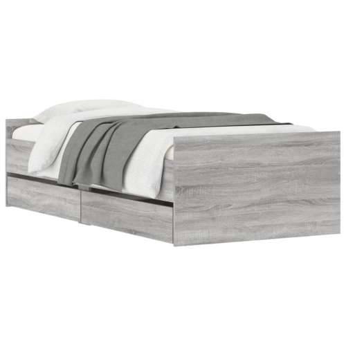 Okvir kreveta s ladicama siva boja hrasta 90x200 cm - Sivi hrast sonoma 90 x 200 cm Cijena