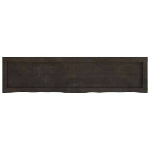 Zidna polica tamnosmeđa 120x30x(2-6) cm od obrađene hrastovine - Tamno smeđa 120 x 30 x 6 cm 1 Cijena