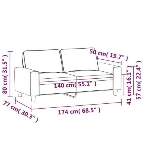 Dvosjed od tkanine smeđi 140 cm - Smeđa 140 cm Cijena