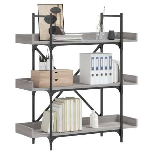 Regal za knjige 3 razine boja hrasta 100 x 33 x 108,5 cm drveni - Sivi hrast sonoma 1 108.5 cm Cijena