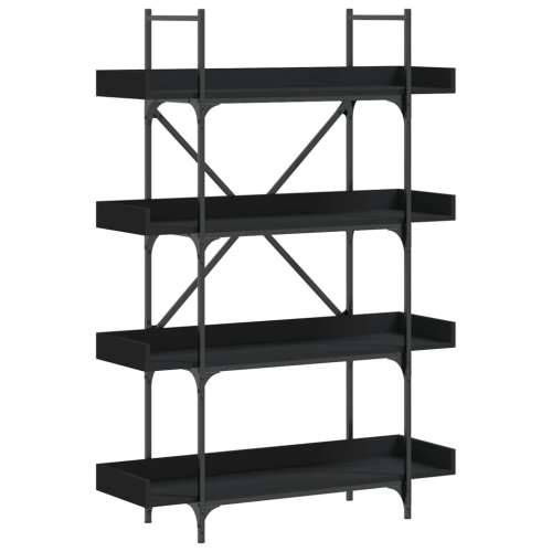 Regal za knjige 4 razine crni 100x33x145,5 cm konstruirano drvo - Crna 1 145.5 cm Cijena