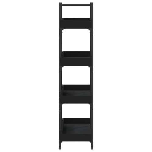 Regal za knjige 4 razine crni 100x33x145,5 cm konstruirano drvo - Crna 1 145.5 cm Cijena