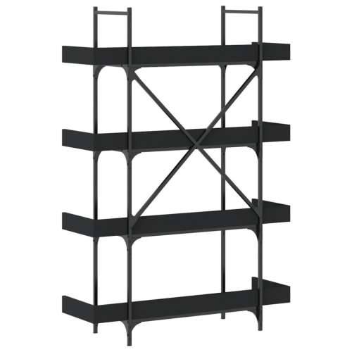 Regal za knjige 4 razine crni 100x33x145,5 cm konstruirano drvo - Crna 1 145.5 cm Cijena