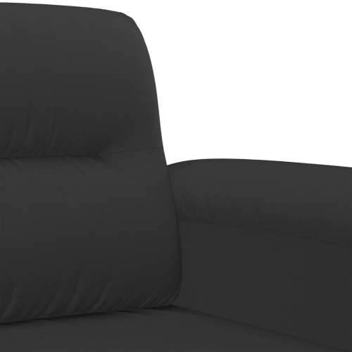 2-dijelni set sofa s jastucima crni od mikrovlakana - Crna Bez oslonca za noge Cijena