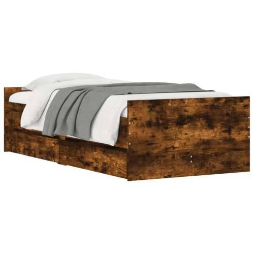 Okvir kreveta s ladicama boja dimljenog hrasta 90x200 cm - Dimljeni hrast 90 x 200 cm Cijena