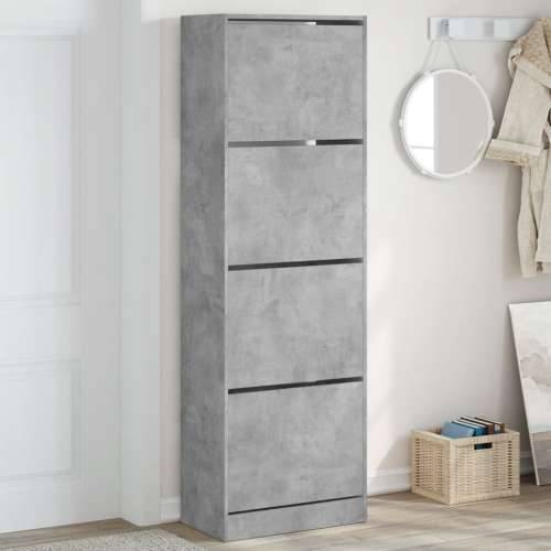 Ormarić za cipele s 4 ladice siva boja betona 60x34x187,5 cm - Beton siva 60 x 34 x 187.5 cm 1 Cijena