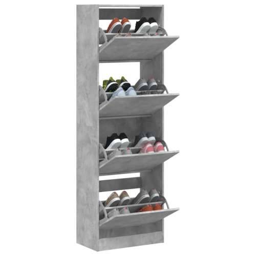 Ormarić za cipele s 4 ladice siva boja betona 60x34x187,5 cm - Beton siva 60 x 34 x 187.5 cm 1 Cijena