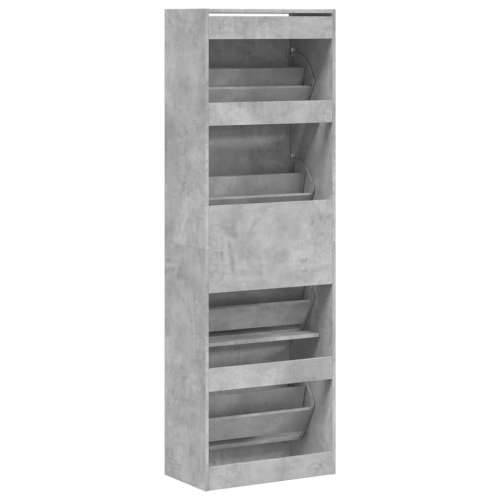 Ormarić za cipele s 4 ladice siva boja betona 60x34x187,5 cm - Beton siva 60 x 34 x 187.5 cm 1 Cijena