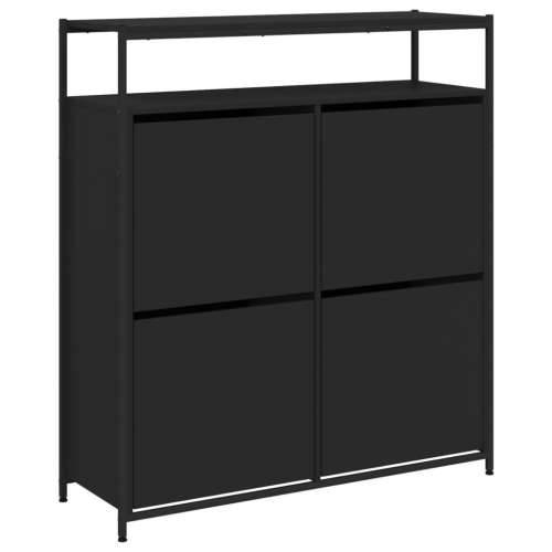 Ormarić za cipele s 4 preklopne ladice crni 100 x 34 x 112 cm - Crna 1 100 cm Cijena