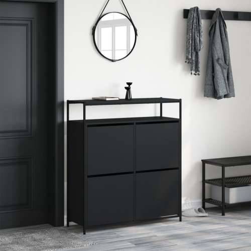 Ormarić za cipele s 4 preklopne ladice crni 100 x 34 x 112 cm - Crna 1 100 cm Cijena