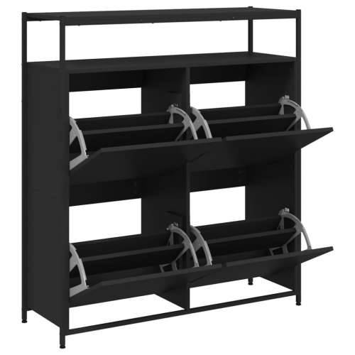 Ormarić za cipele s 4 preklopne ladice crni 100 x 34 x 112 cm - Crna 1 100 cm Cijena