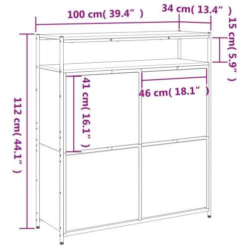 Ormarić za cipele s 4 preklopne ladice crni 100 x 34 x 112 cm - Crna 1 100 cm Cijena