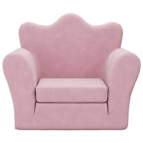 Dječji kauč na razvlačenje ružičasti mekani plišani - Ružičasta Sofa Cijena