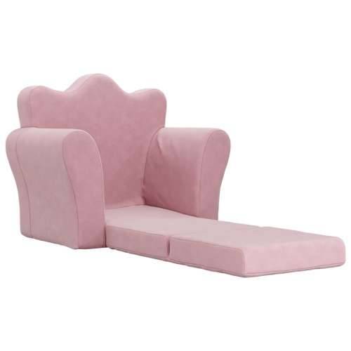 Dječji kauč na razvlačenje ružičasti mekani plišani - Ružičasta Sofa Cijena