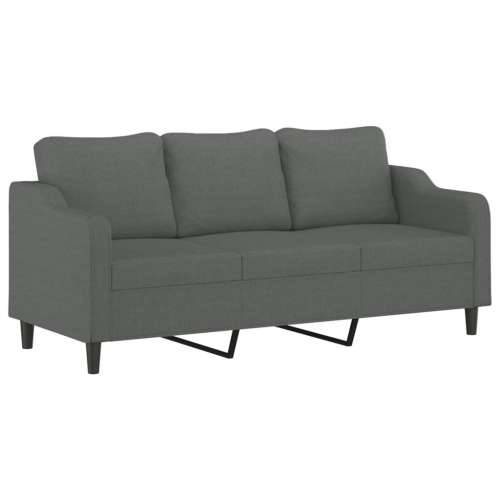 2-dijelni set sofa s jastucima tamnosivi od tkanine - Tamno siva s jastučićima Cijena