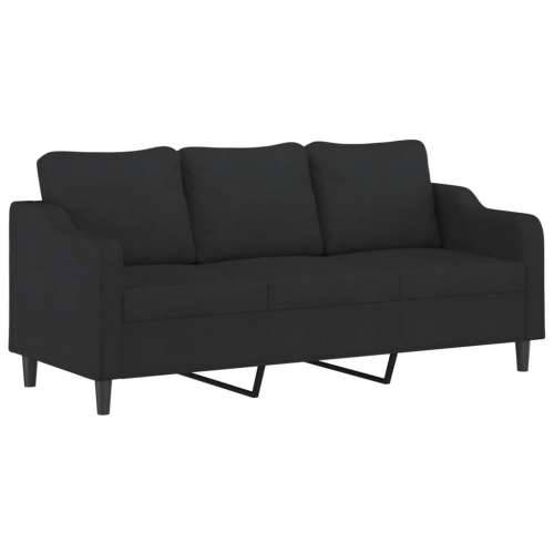 2-dijelni set sofa s jastucima crni od tkanine - Crna s jastučićima Cijena