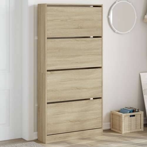 Ormarić za cipele s 4 ladice boja hrasta 80 x 21 x 163,5 cm - sonoma hrast 80 x 21 x 163.5 cm 1 Cijena