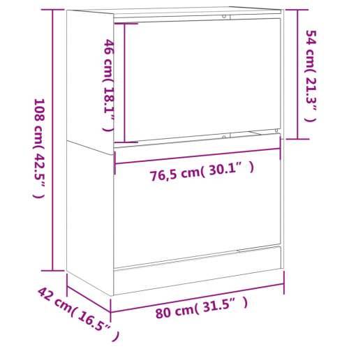 Ormarić za cipele s 2 ladice boja hrasta 80x42x108 cm - sonoma hrast 80 x 42 x 108 cm 1 Cijena
